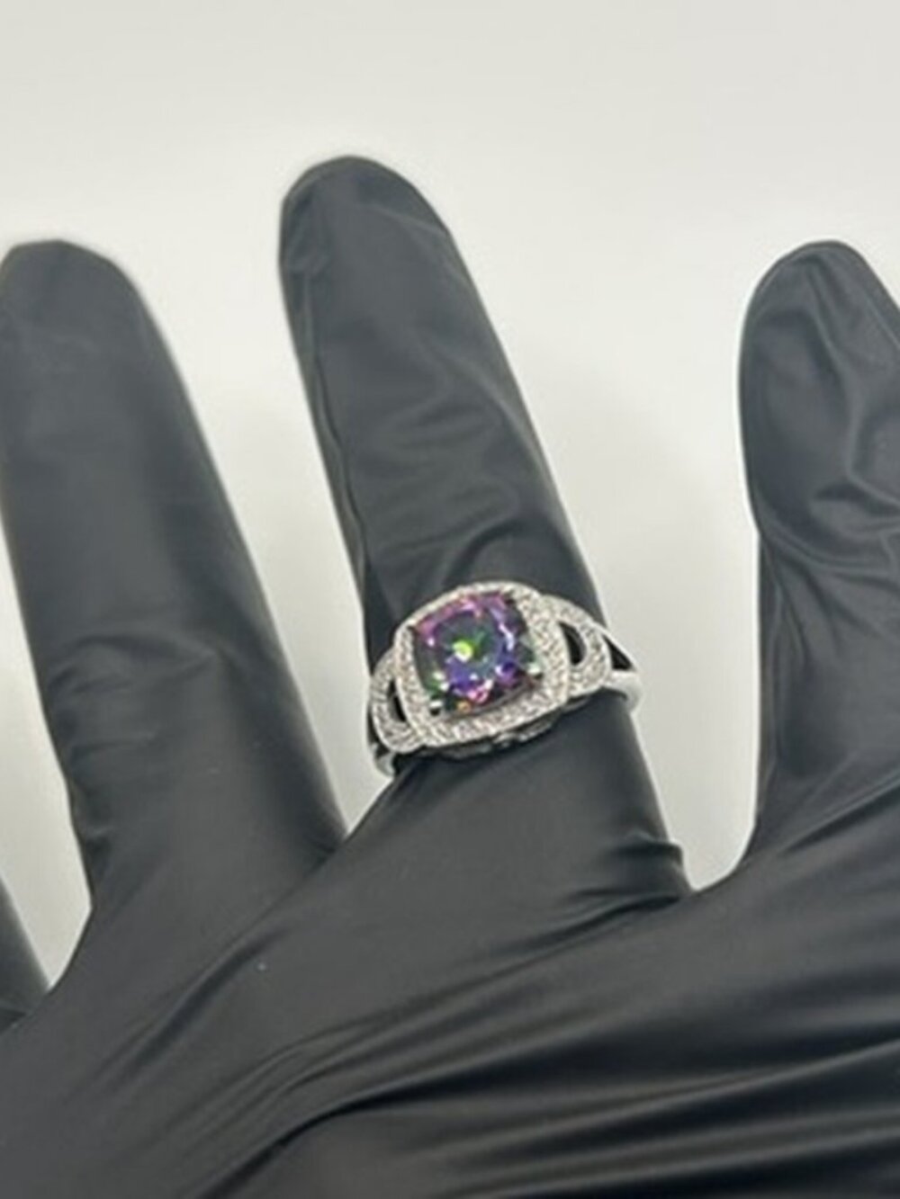 Vintage Sterling Silver Mystic Topaz Ring Womens Size 7 Genuine 925 Stamped